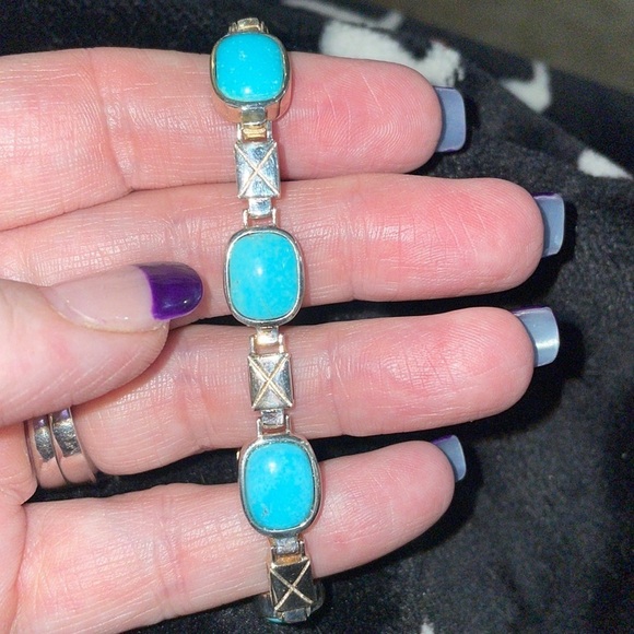 Sterling Silver Turquoise & Pink Thulite Reversible Bracelet by Jay King - Picture 8 of 15